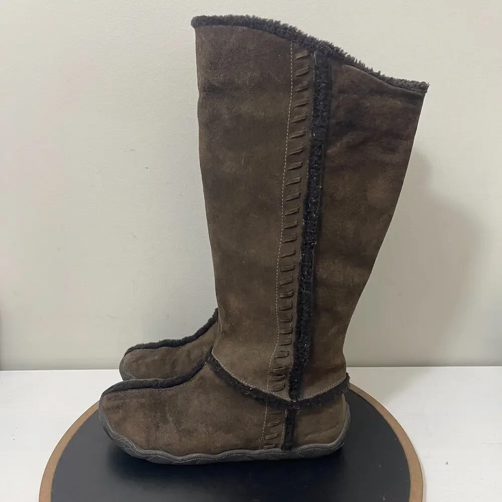 Patagonia Scamperdown Boots Women 9.5 Brown Suede Polartec‎ Thinsulate Warm